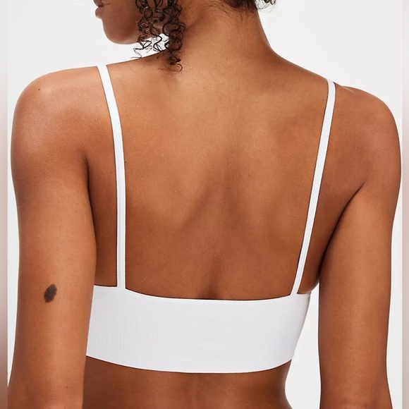 Free People Andi Square Neck Crop Top Bralette White Size M/L NWT - Picture 10 of 11
